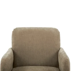 BROOKS Fauteuil rétro en tissu chenille pieds bois foncé