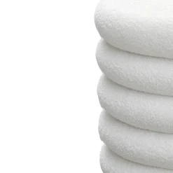 BUBBLE Lot de 2 poufs coffres ronds en tissu bouclette ø47cm