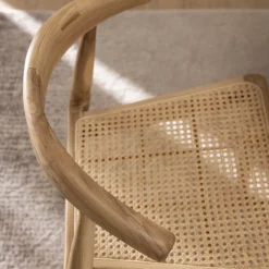 BUNGA Lot de 2 chaises en teck et cannage