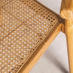 BUNGA Lot de 2 chaises en teck et cannage