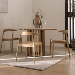 BUNGA Lot de 2 chaises en teck et cannage