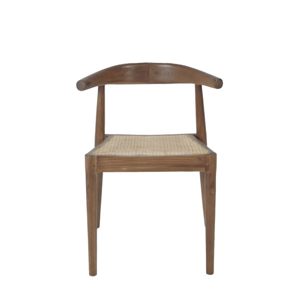 BUNGA Lot de 2 chaises en teck et cannage