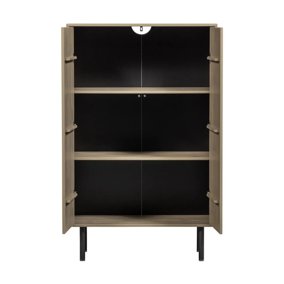 CADIZ Buffet haut 2 portes en bois H135cm