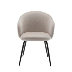 CALABRA Lot de 2 fauteuils de table en tissu et métal