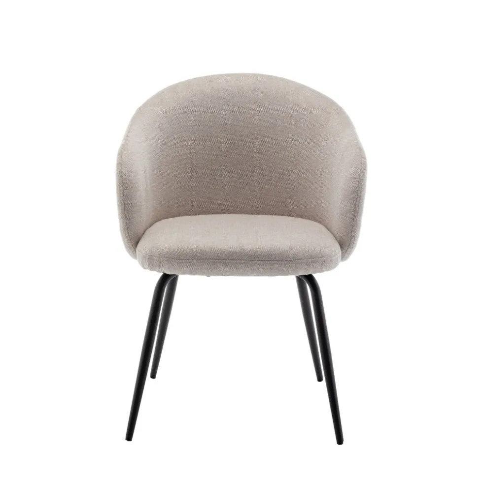 CALABRA Lot de 2 fauteuils de table en tissu et métal