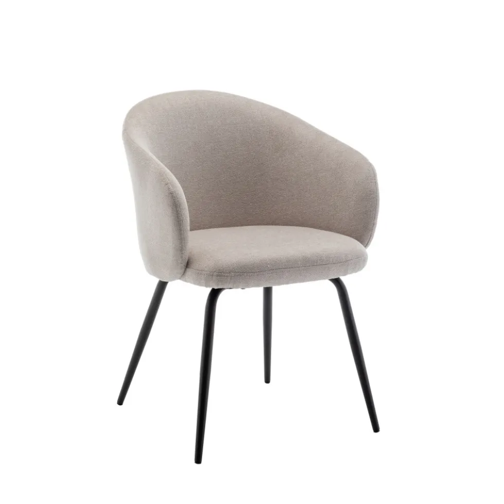 CALABRA Lot de 2 fauteuils de table en tissu et métal