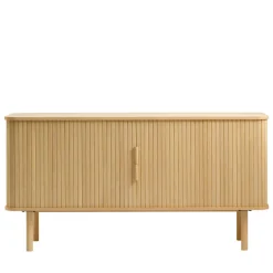 CALLAN Buffet aux portes coulissantes en bois strié L160cm