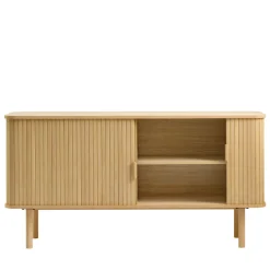 CALLAN Buffet aux portes coulissantes en bois strié L160cm