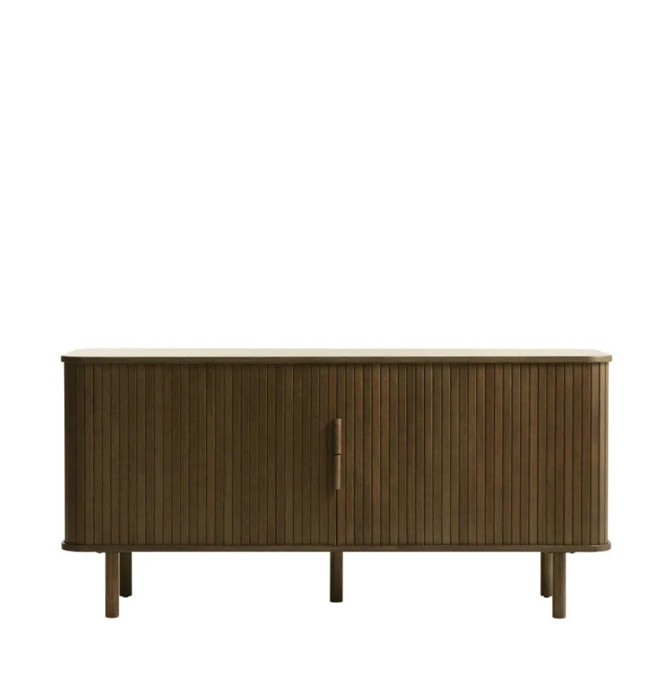 CALLAN Buffet aux portes coulissantes en bois strié L160cm