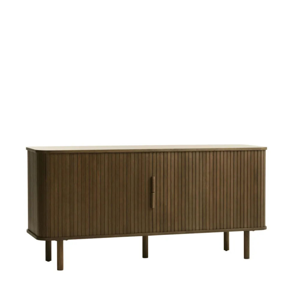 CALLAN Buffet aux portes coulissantes en bois strié L160cm