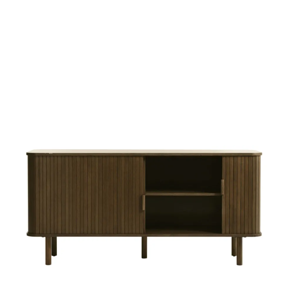 CALLAN Buffet aux portes coulissantes en bois strié L160cm