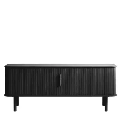 CALLAN Meuble TV aux portes coulissantes en bois strié L160cm