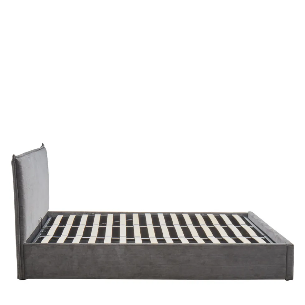 CAMA Lit coffre en velours côtelé 180x200cm