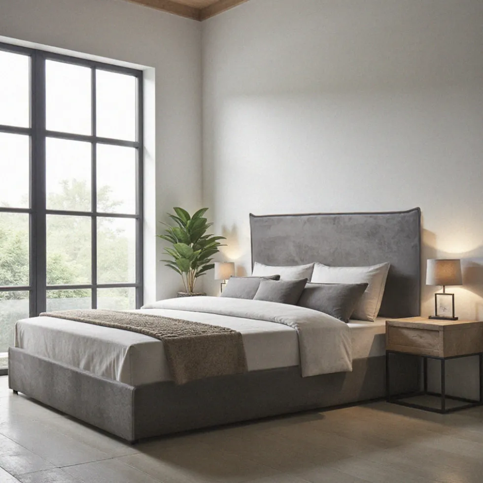 CAMA Lit coffre en velours côtelé 180x200cm