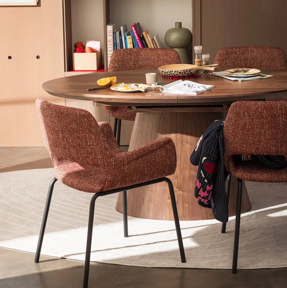 CAMI Table à manger extensible 6 à 8 personnes ovale en bois