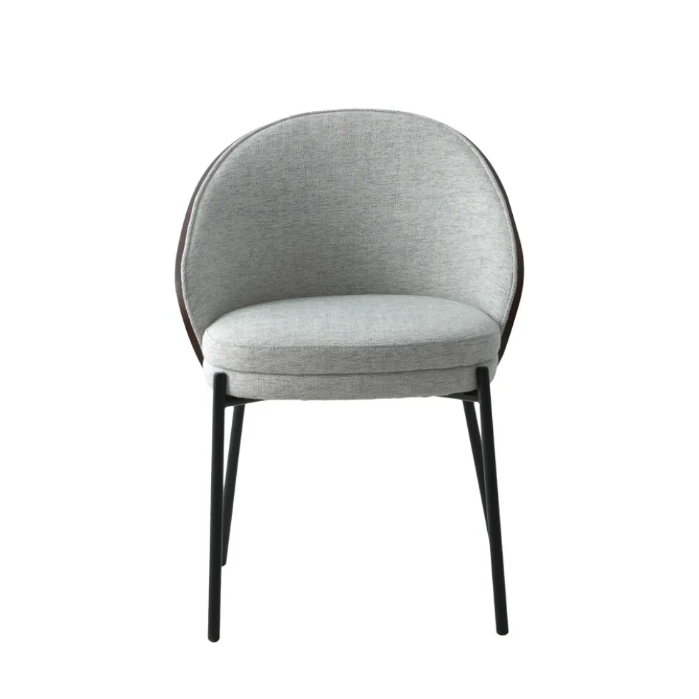 CANELAS Lot de 2 chaises en tissu et métal