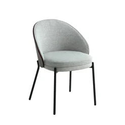 CANELAS Lot de 2 chaises en tissu et métal