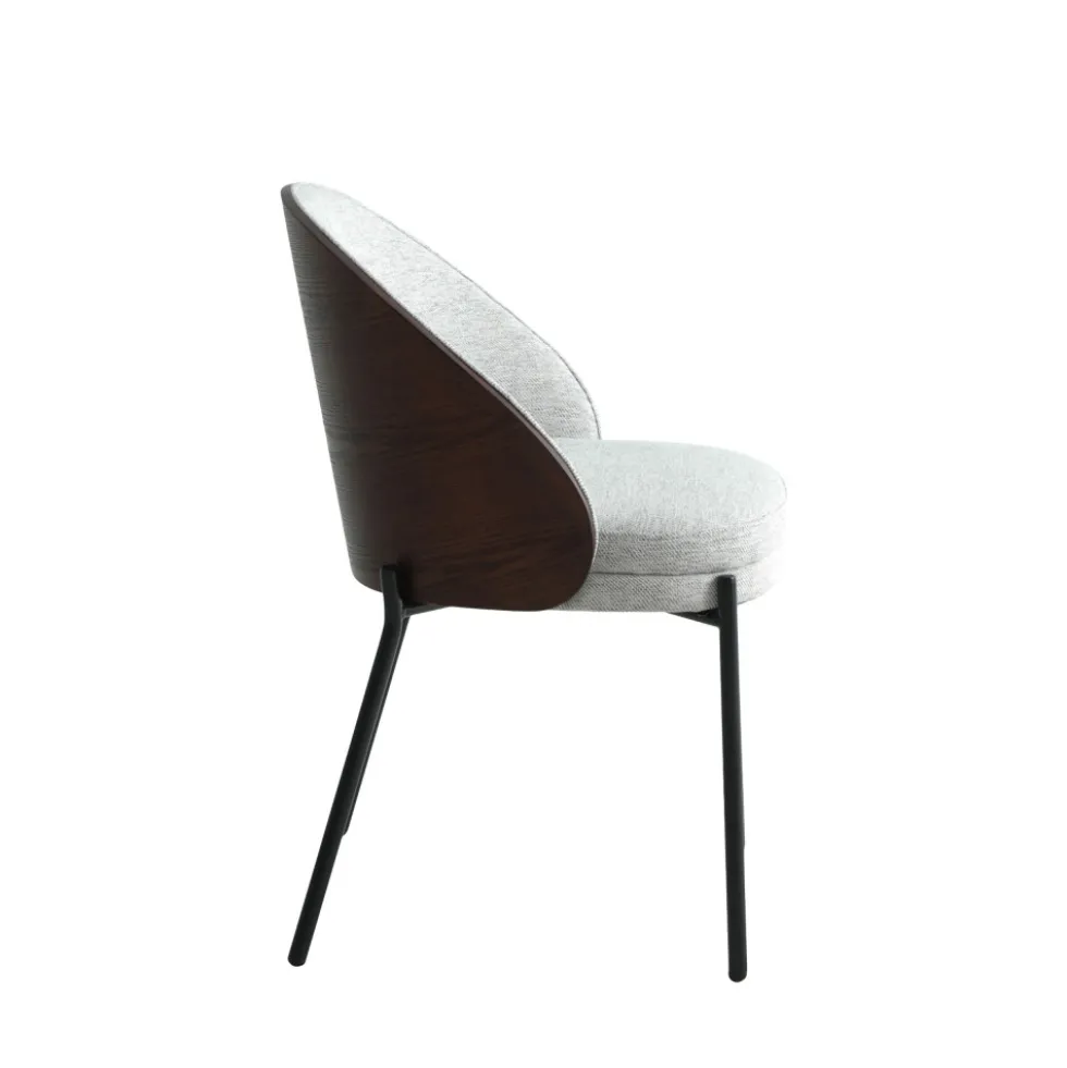 CANELAS Lot de 2 chaises en tissu et métal