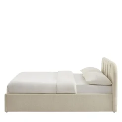 CARMEN Lit coffre en tissu chenille 140x190cm