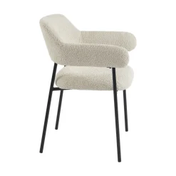 CELESTE Lot de 2 fauteuils de table en tissu et métal