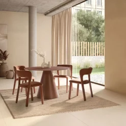 CELESTE Table à manger 4 personnes ronde en verre trempé et métal ø120cm