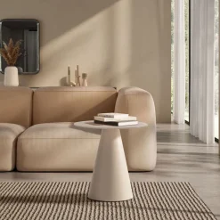 CELESTE Table d'appoint ronde en verre trempé et métal ø45cm