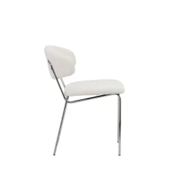 CHICO Lot de 2 chaises en tissu bouclette et métal