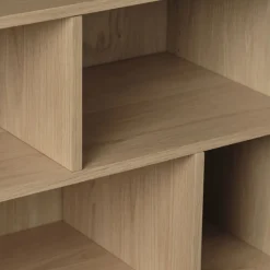 CLANE Bibliothèque 6 niches, 2 portes en bois H140cm