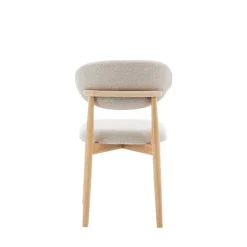 CLARA Lot de 2 chaises en tissu bouclette et bois