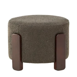 COFFEY Pouf rond en tissu bouclette ø52,5cm
