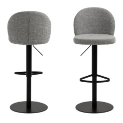 COLOBURA Tabouret de bar réglable en tissu et métal H55-80cm