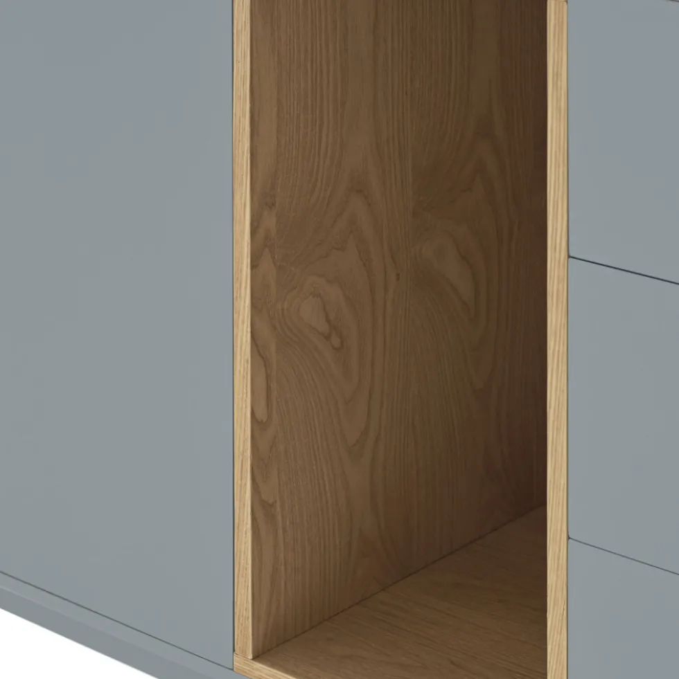CORVO Buffet 1 porte 3 tirois en bois L136,8cm