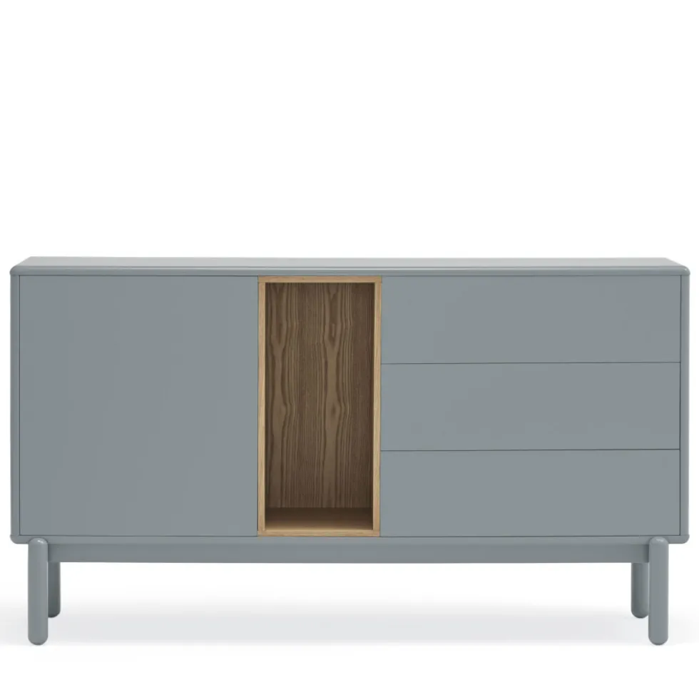 CORVO Buffet 1 porte 3 tirois en bois L136,8cm