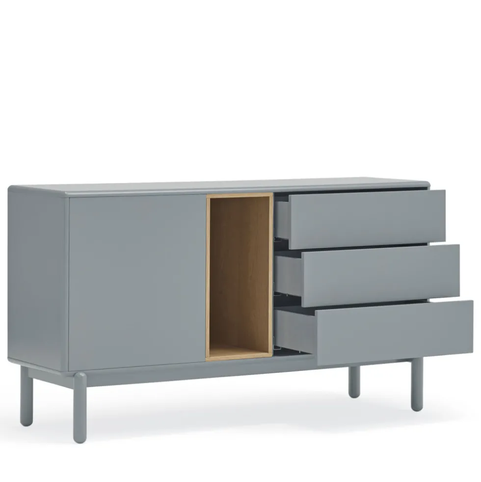 CORVO Buffet 1 porte 3 tirois en bois L136,8cm