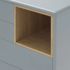 CORVO Commode 4 tiroirs 1 niche en bois L90xH90cm