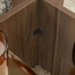 CUBIX Table basse en verre trempé et bois