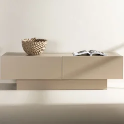 CUENCA Meuble TV 2 portes battantes en bois L160cm