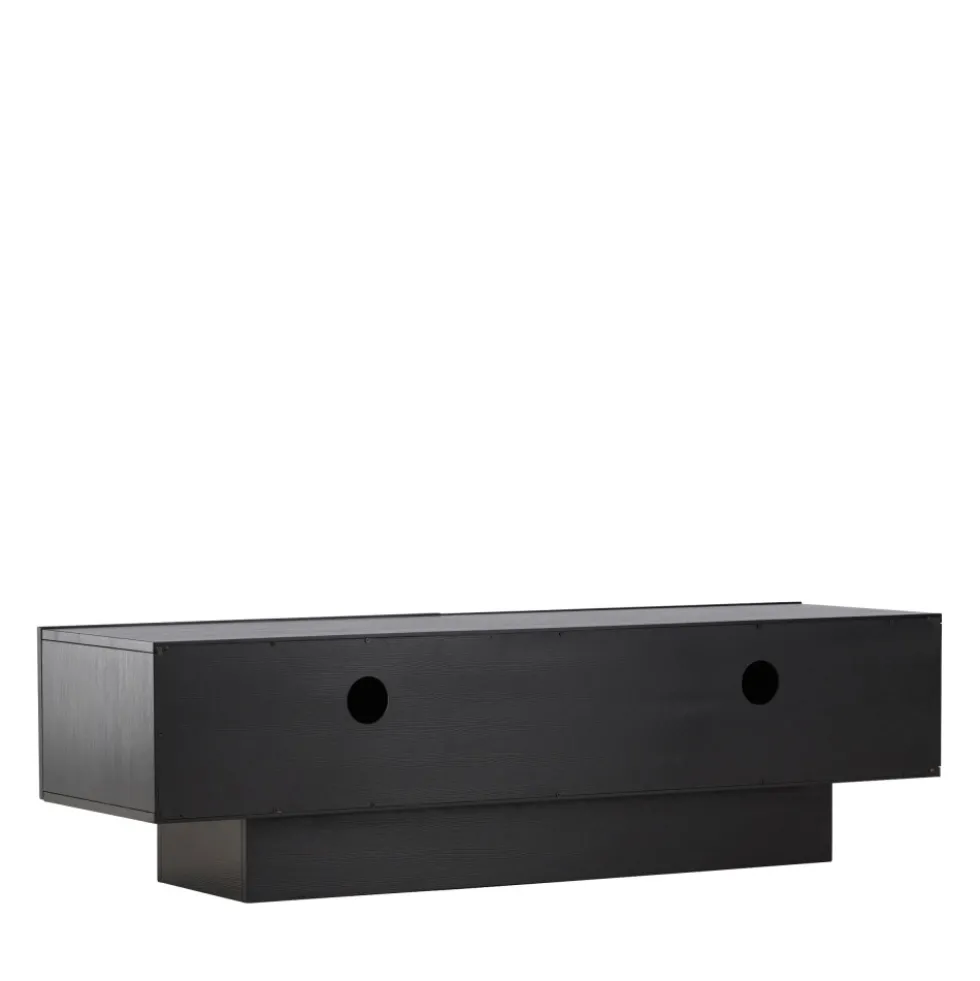 CUENCA Meuble TV 2 portes battantes en bois L160cm