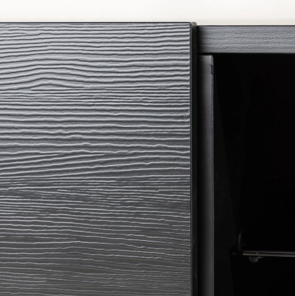 CUENCA Meuble TV 2 portes battantes en bois L160cm