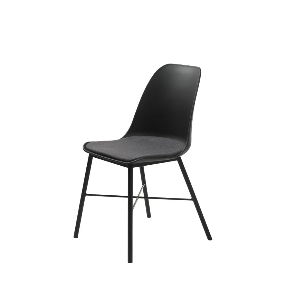 CURVI Lot de 2 chaises en plastique et métal