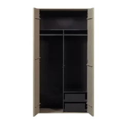 DAILY Armoire 2 portes, 2 tiroirs en bois H200cm