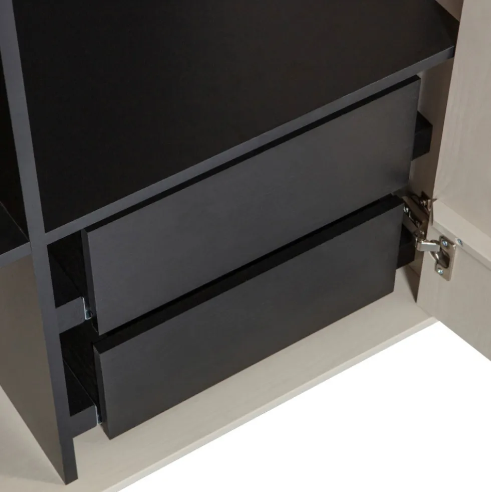 DAILY Armoire 2 portes, 2 tiroirs en bois H200cm