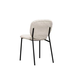 DALBY Lot de 2 chaises en tissu bouclette et métal