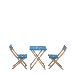 DANA Set bistrot pliant de jardin 2 personnes en bois