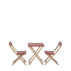 DANA Set bistrot pliant de jardin 2 personnes en bois