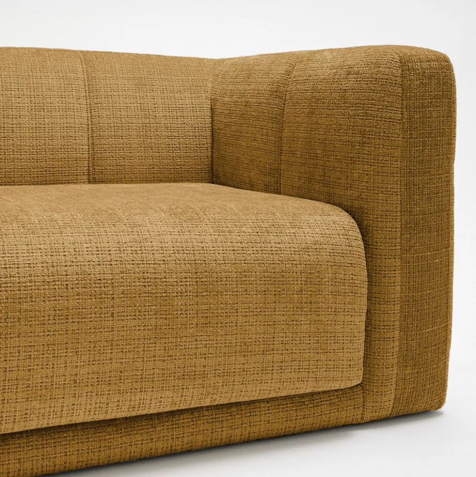 DANAE Canapé convertible 4 places en tissu chenille