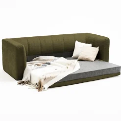 DANAE Canapé convertible 4 places en tissu chenille