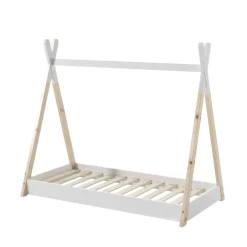 DAYI Lit enfant cabane en bois 70x140cm