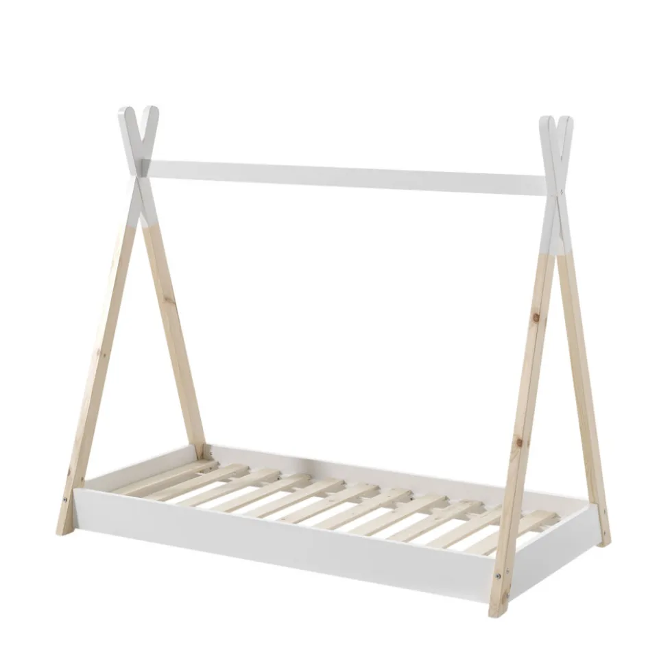 DAYI Lit enfant cabane en bois 70x140cm