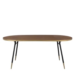 DENISE Table à manger 6 personnes en bois et métal